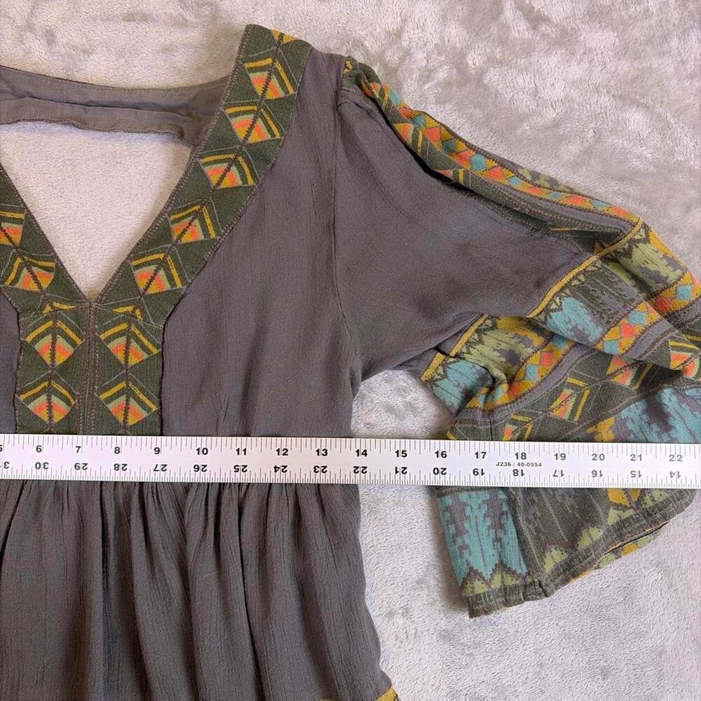 Free People Multicolor Boho Mini Dress Women’s XS Petite (XSP) Festival Coquette - Picture 3 of 8